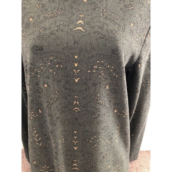 NWT Green & Gold Print Donna Jessica Sweater Turtle Neck   DJ22 - Picture 2 of 4